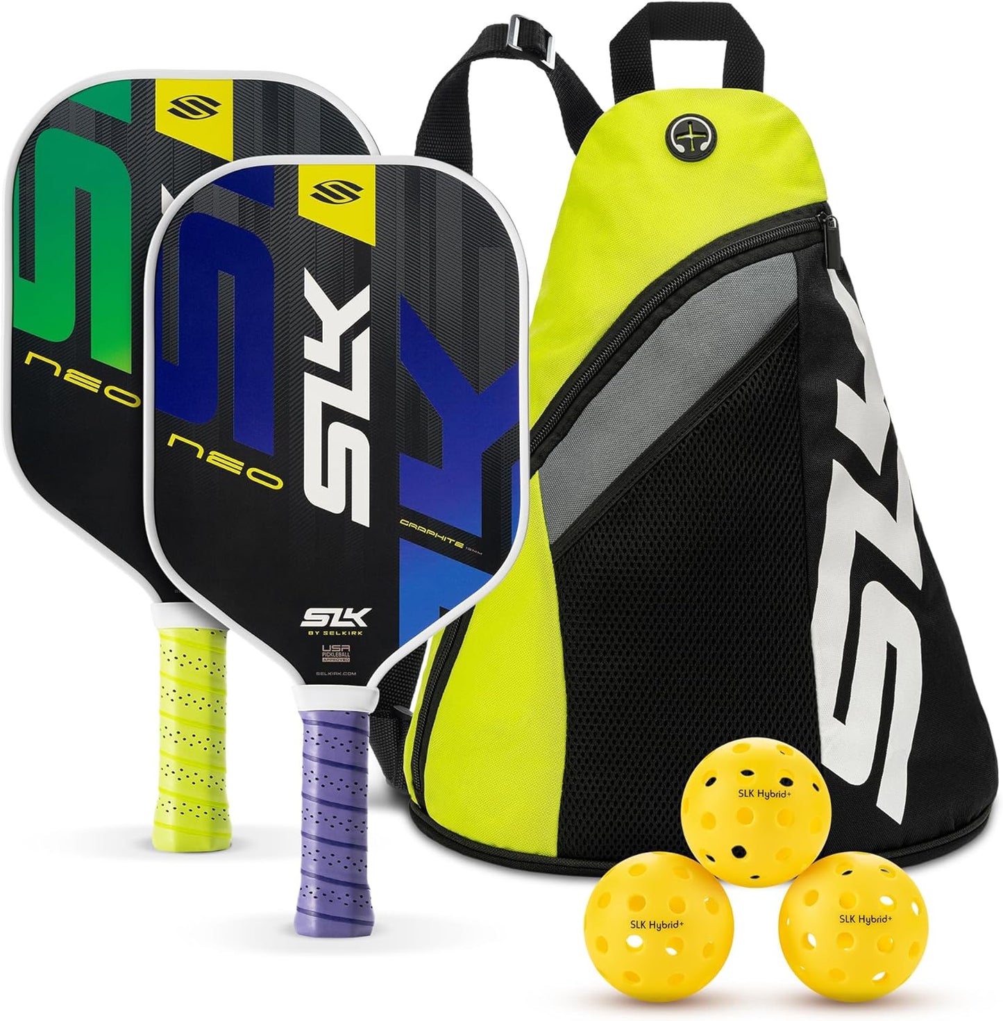 Best Overall Pickleball Paddles Set of 2 | Designed in the USA | Choose the SLK Neo Graphite, SLK Neo Fiberglass Pickleball Set or SLK Atlas Pickleball Bundle