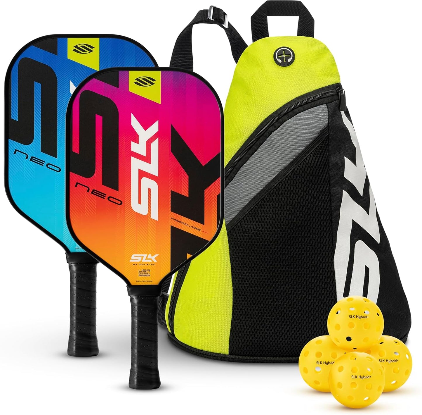 Best Overall Pickleball Paddles Set of 2 | Designed in the USA | Choose the SLK Neo Graphite, SLK Neo Fiberglass Pickleball Set or SLK Atlas Pickleball Bundle