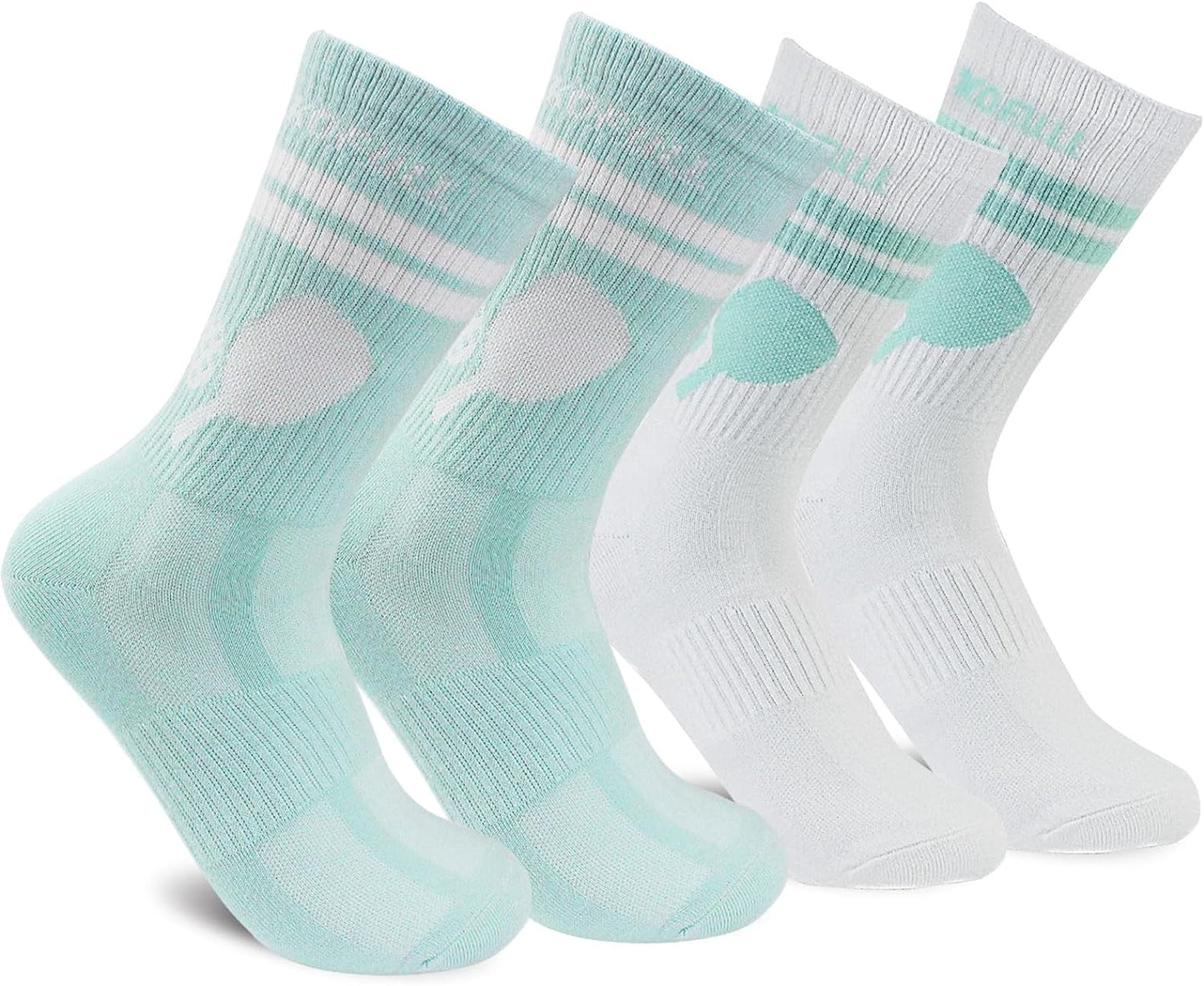 Pickleball Socks 2 Pairs, Ankle Socks Crew Socks, Funny Pickleball Gifts for Unisex, US Size 6-13