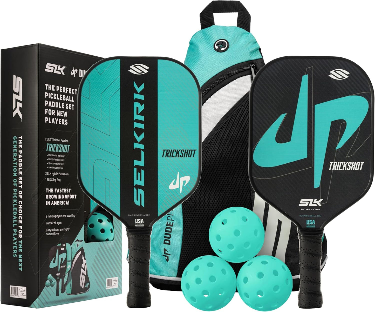 Best Overall Pickleball Paddles Set of 2 | Designed in the USA | Choose the SLK Neo Graphite, SLK Neo Fiberglass Pickleball Set or SLK Atlas Pickleball Bundle