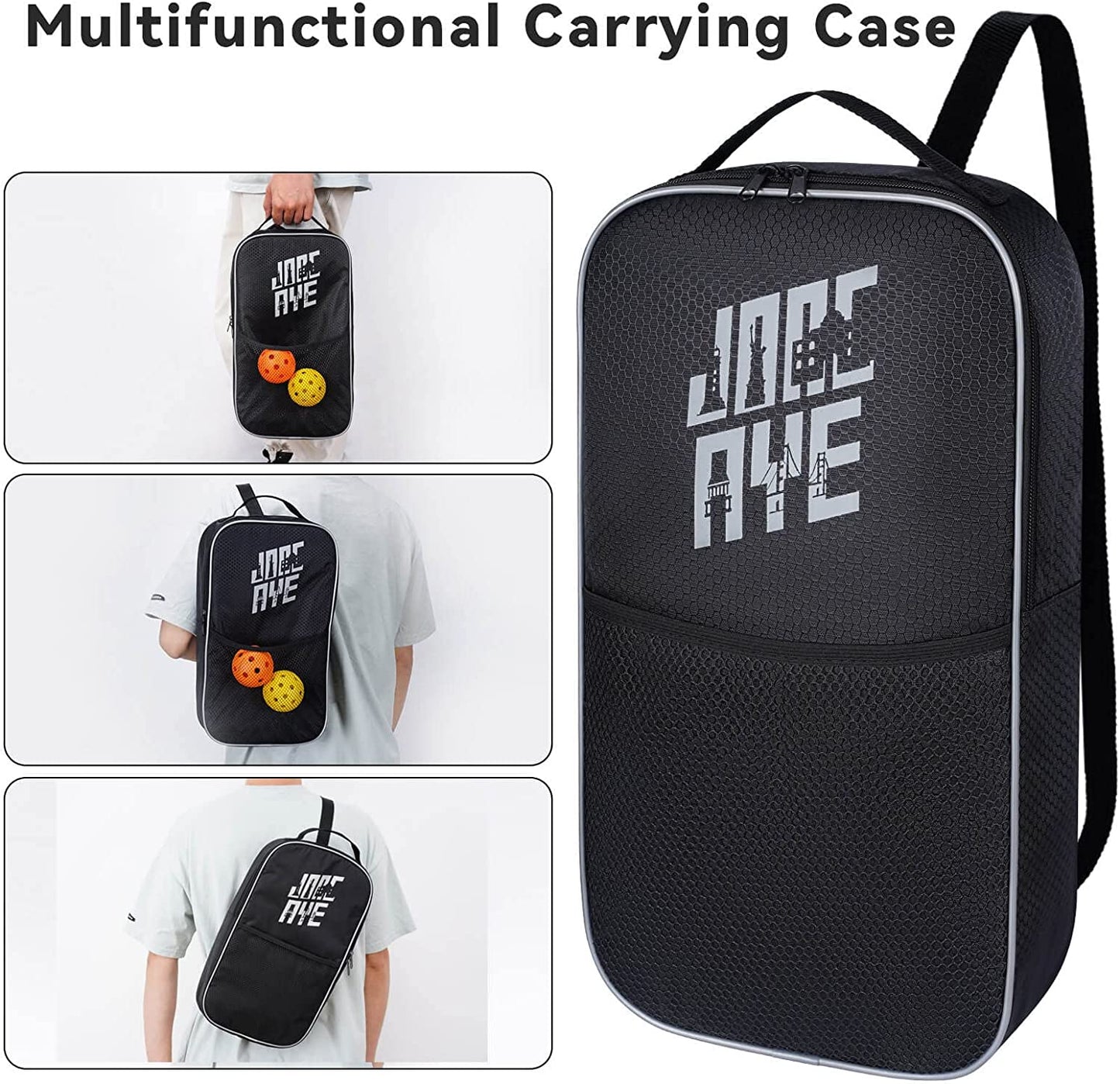 Pickleball-Paddles-Set of 4 Rackets and Balls W/Case, Grip Tapes | USAPA Approved