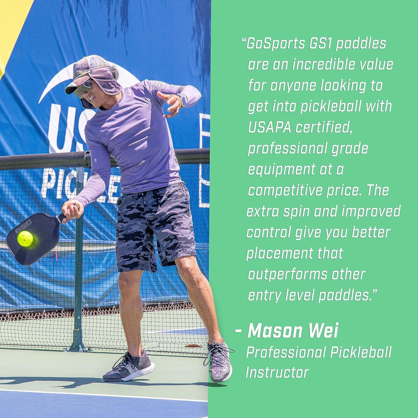 GS1 Pickleball Paddles - Single, 2 Pack, or 4 Pack - USAPA Approved Fiberglass Pickleball Paddles