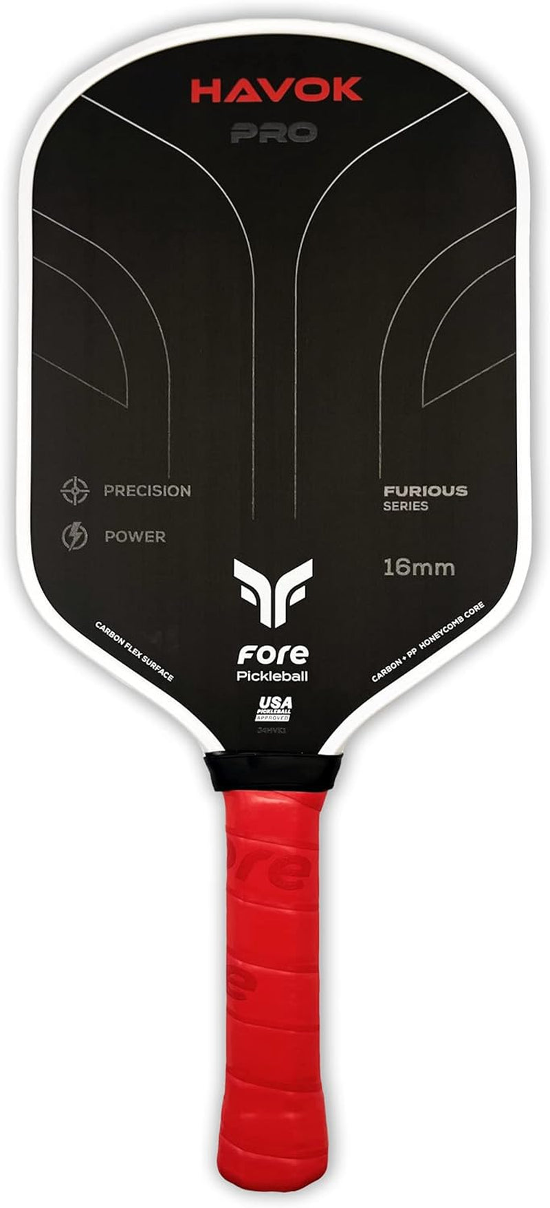Carbon Fiber Pickleball Paddle | Enhanced Power, Precision and Maximum Spin