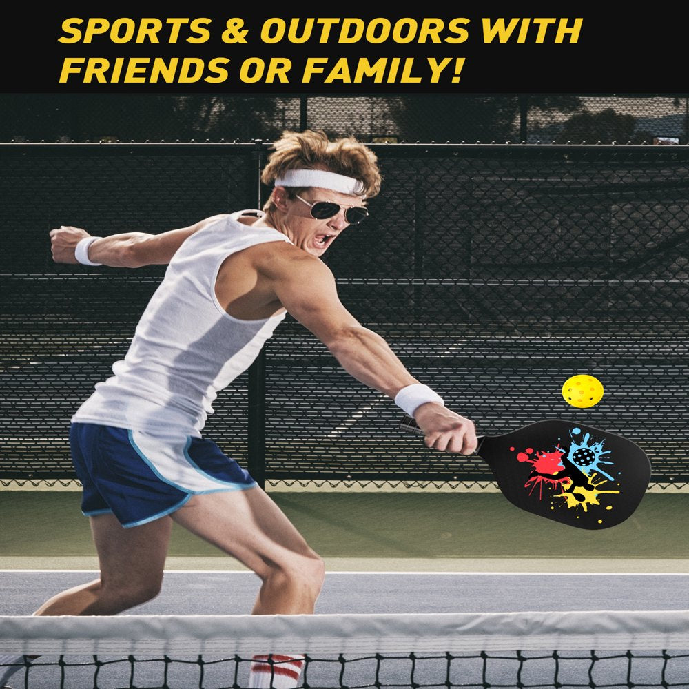 Pickleball Paddles, Pickle Ball Paddle Set of 4, Pickleball Set with 4 Cooling Towels and Carry Bag