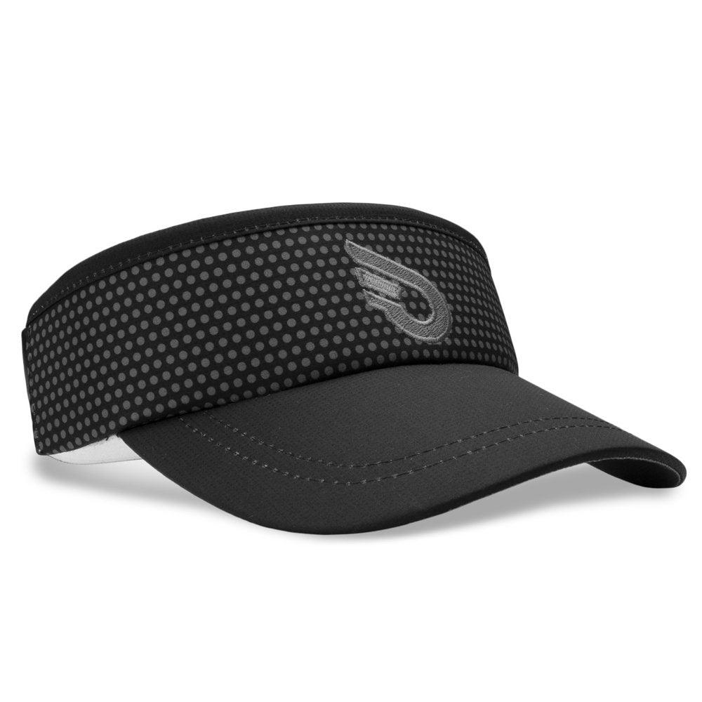 Unisex Lightweight Performance Running Pickleball Sun Visor Dots Black