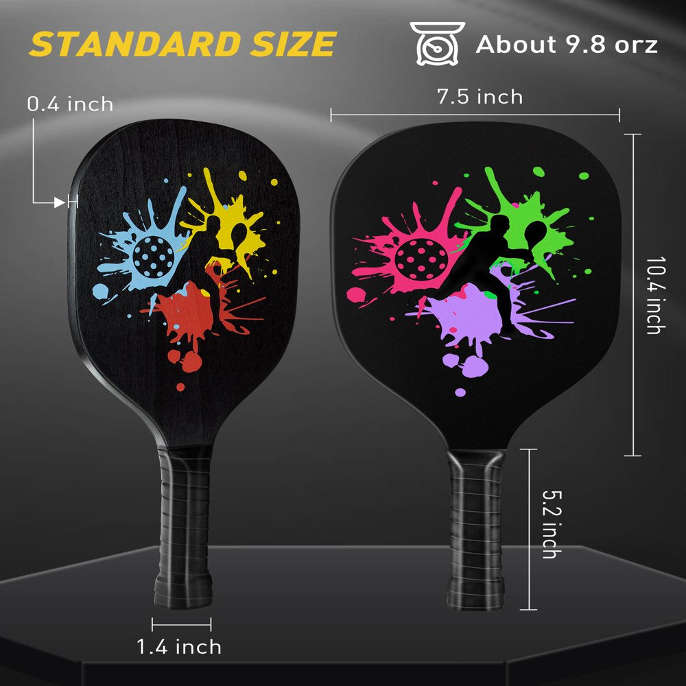 Pickleball Paddles, Pickle Ball Paddle Set of 4, Pickleball Set with 4 Cooling Towels and Carry Bag