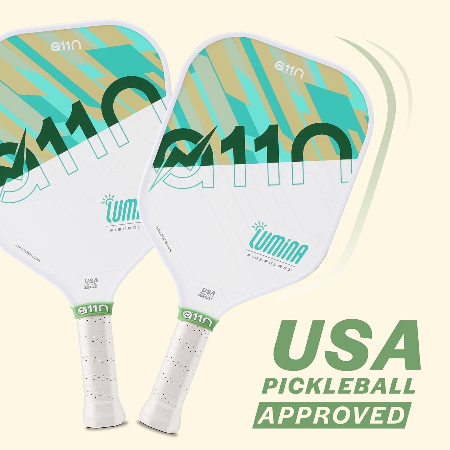 A11N Pickleball Paddles Set of 2/4 Fiberglass Surface Rackets with 4 Pickleball Balls and Pickleball Bag for Beginners - USAPA Approved