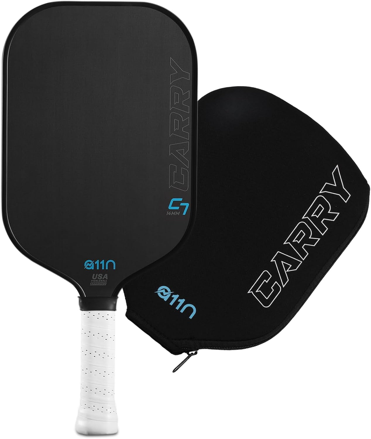 A11N 2024 Carry C7 Pickleball Paddle with Paddle Cover - Carbon Fiber Surface - Minimalistic Style