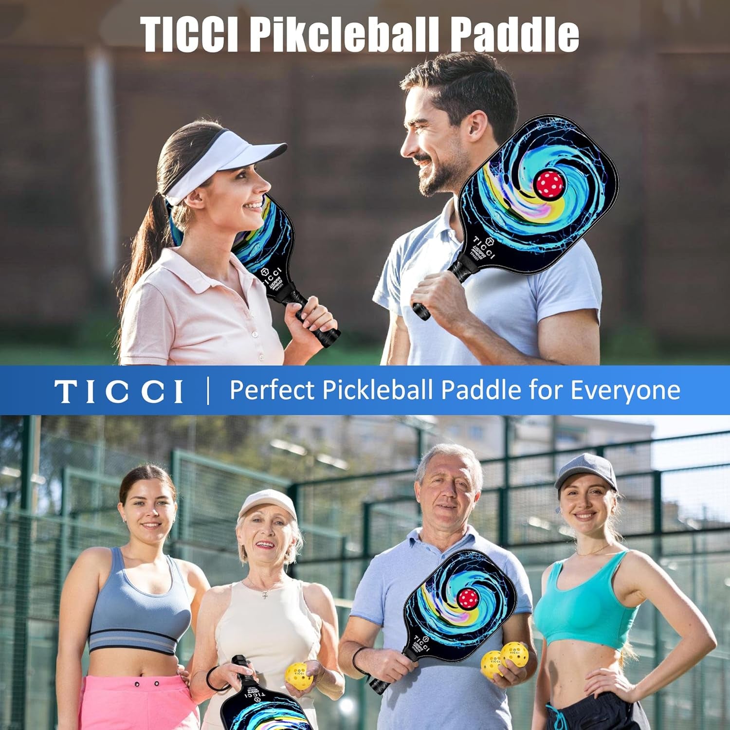 TICCI Pickleball Paddles, USAPA Approved Pickleball Paddles Set of 2