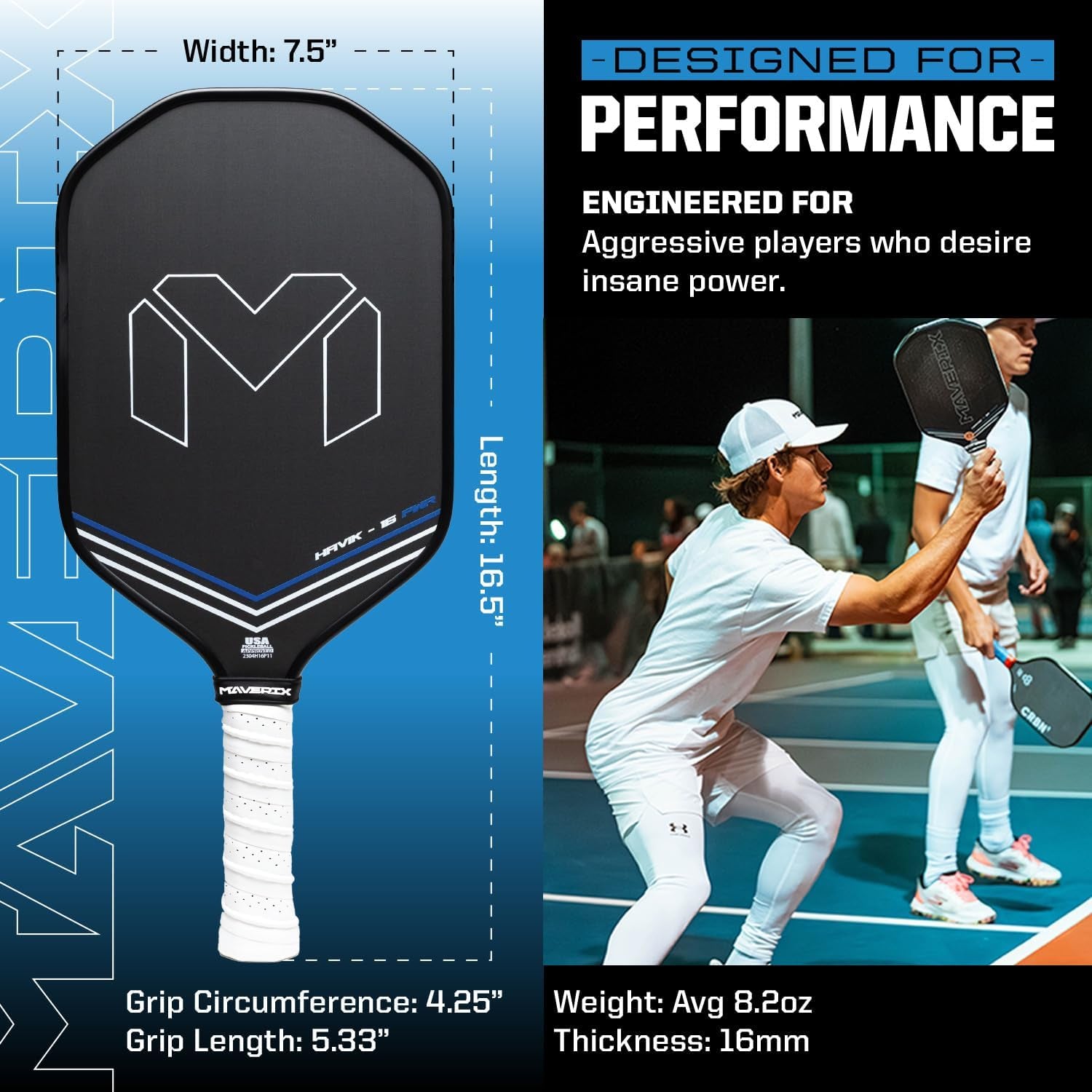 Professional Carbon Fiber Pickleball Paddle | Ultimate Power, Spin, and Control 