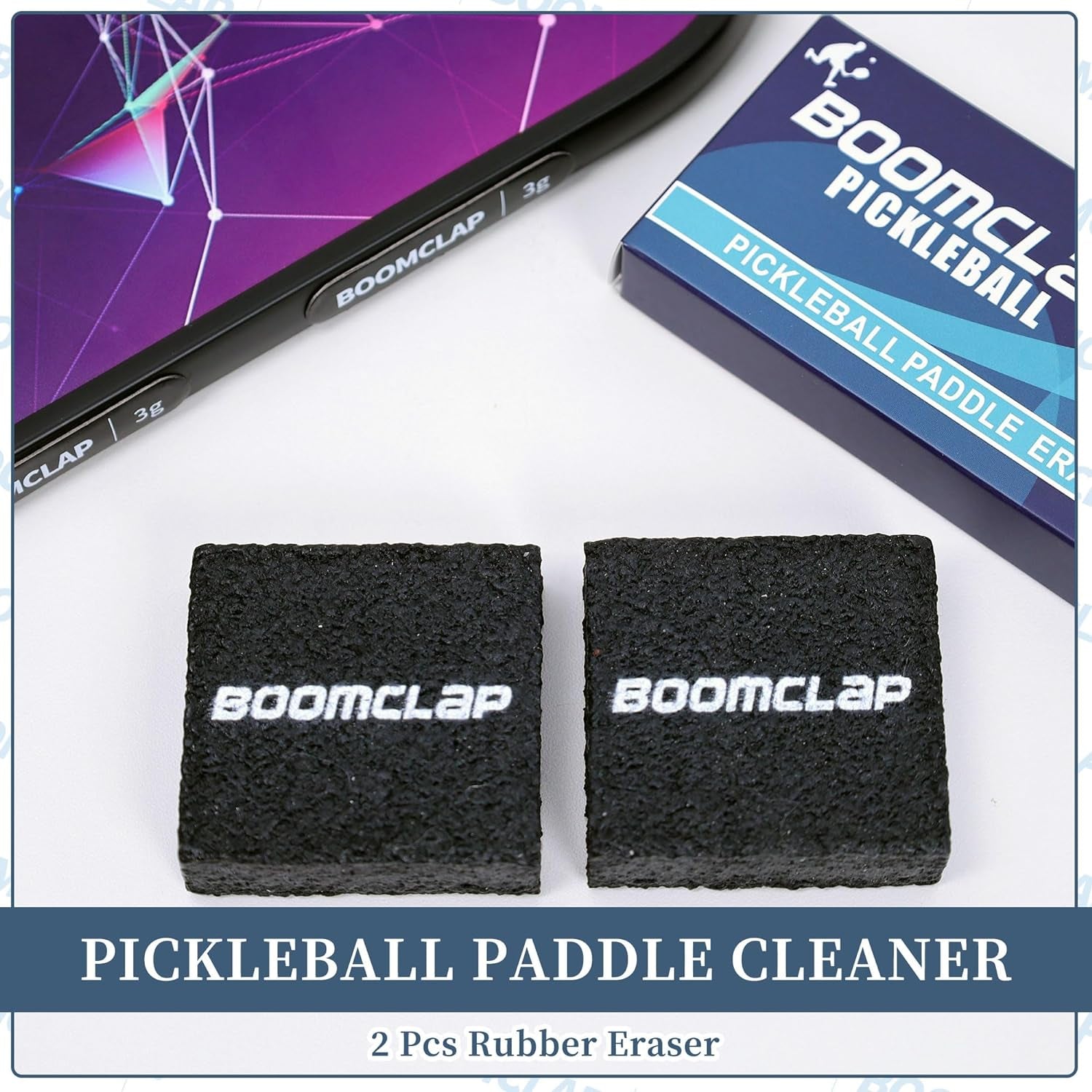 2 Pack Pickleball Paddle Eraser, Pickleball Paddle Cleaner for Carbon Fiber Pickle Ball Paddles, Super Effective Cleaner 