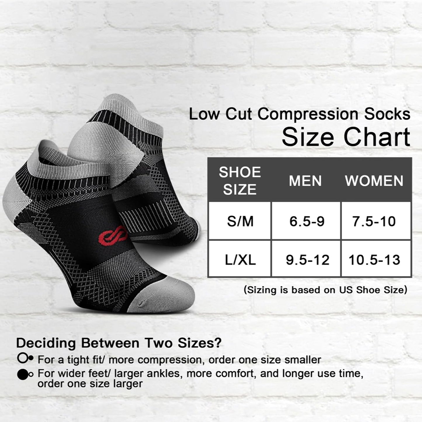 Ankle Compression Sock for Men and Women 2/4 Pairs, Low Cut Compression Running Sock with Ankle Support