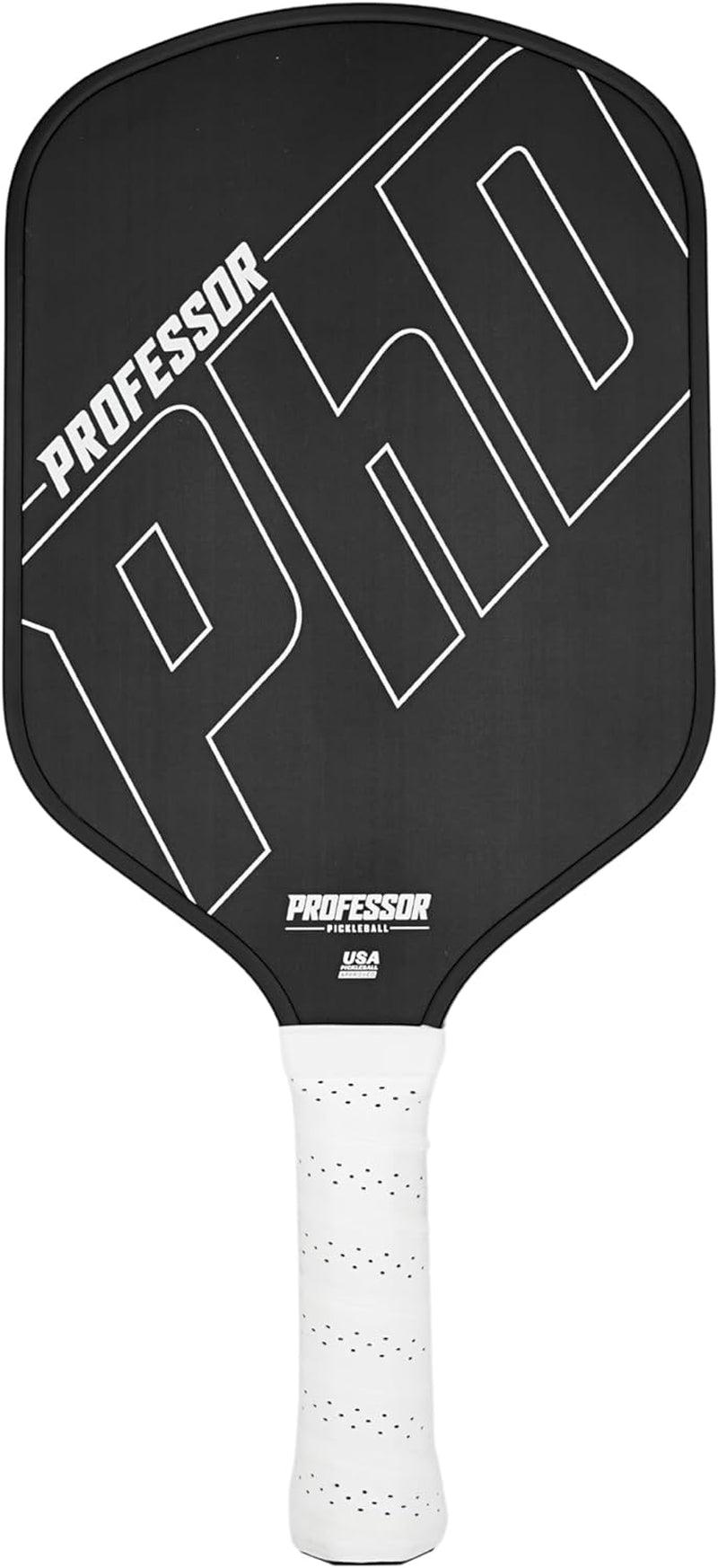 Professor Phd Raw Carbon Fiber Premium Pickleball Paddle Racket - USA Pickleball Approved - Honeycomb Core