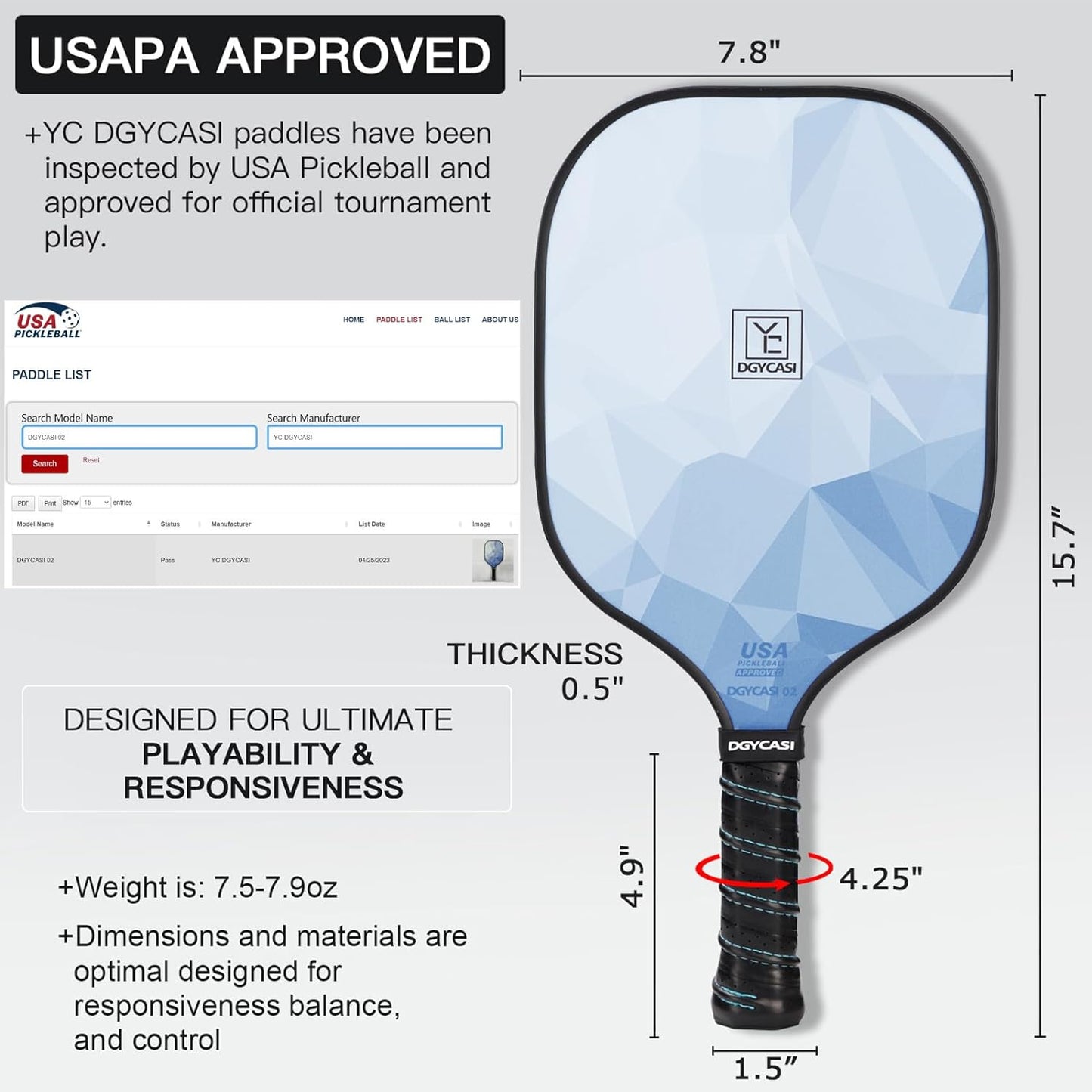 2024 USAPA Approved, Carbon Fiber Surface (CHS), Polypropylene Honeycomb Core - setpickleball