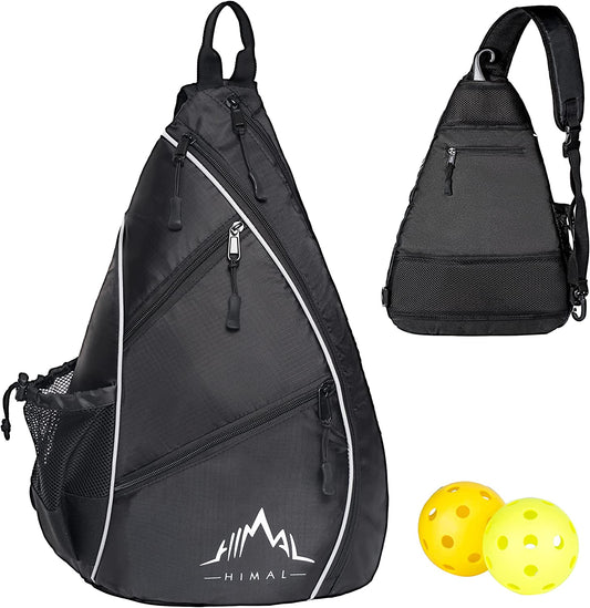 Pickleball Bag-Adjustable Pickleball,Tennis,Racketball Sling Bag-Pickleball Backpack with Water Bottle Holder