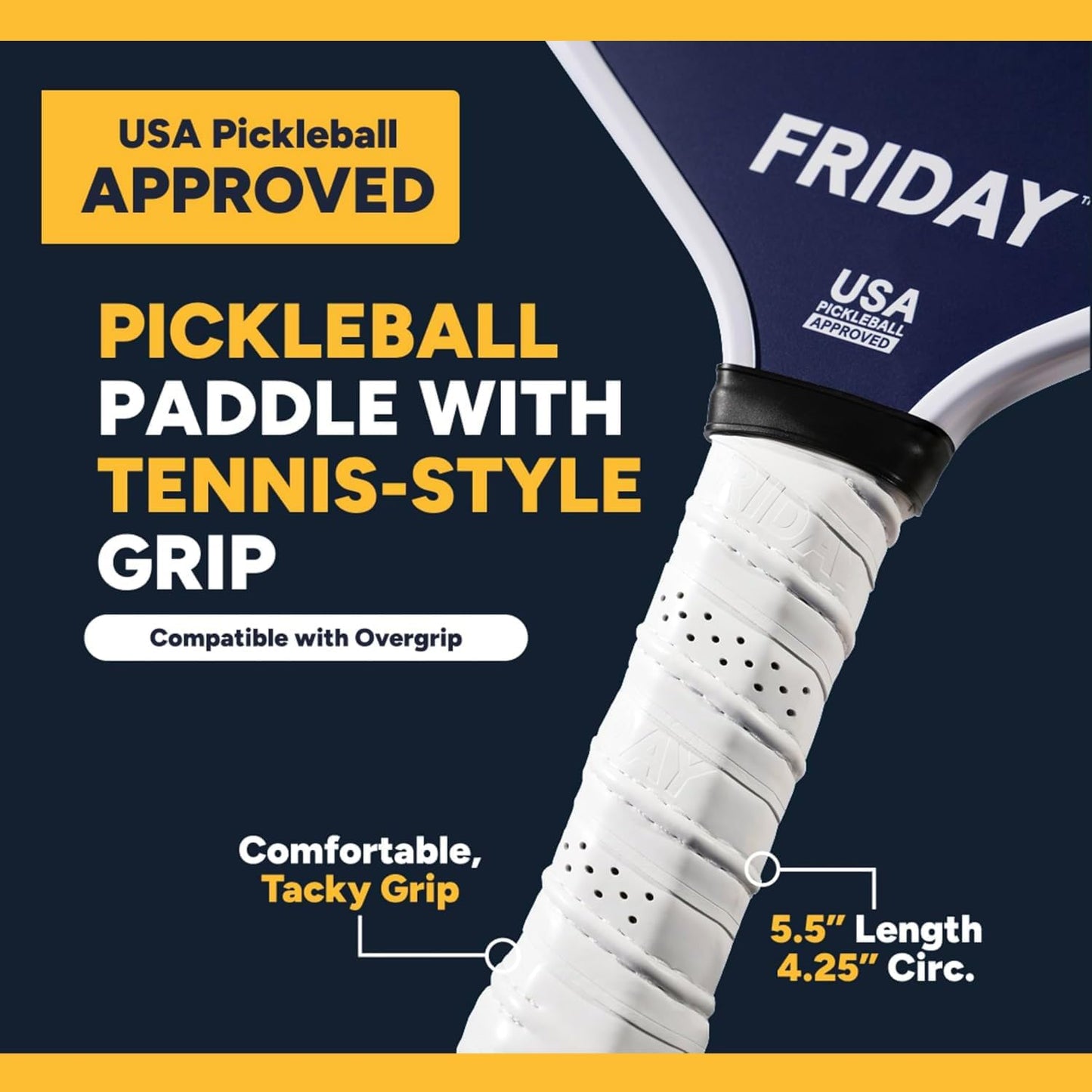 Best for Beginers Paddle 2025, USA Pickleball Approved, Durable Carbon Fiber, Honeycomb Core