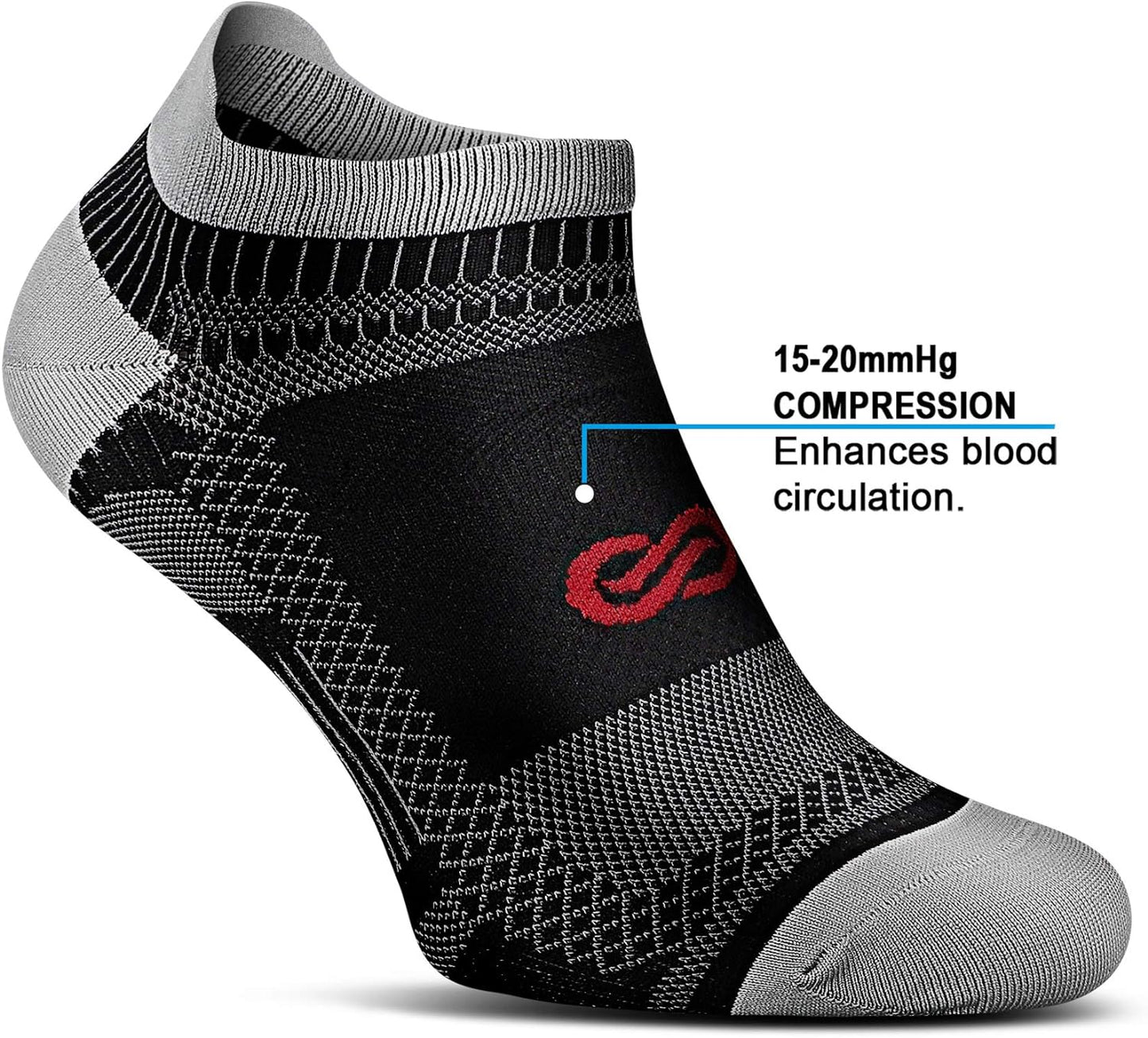 Ankle Compression Sock for Men and Women 2/4 Pairs, Low Cut Compression Running Sock with Ankle Support