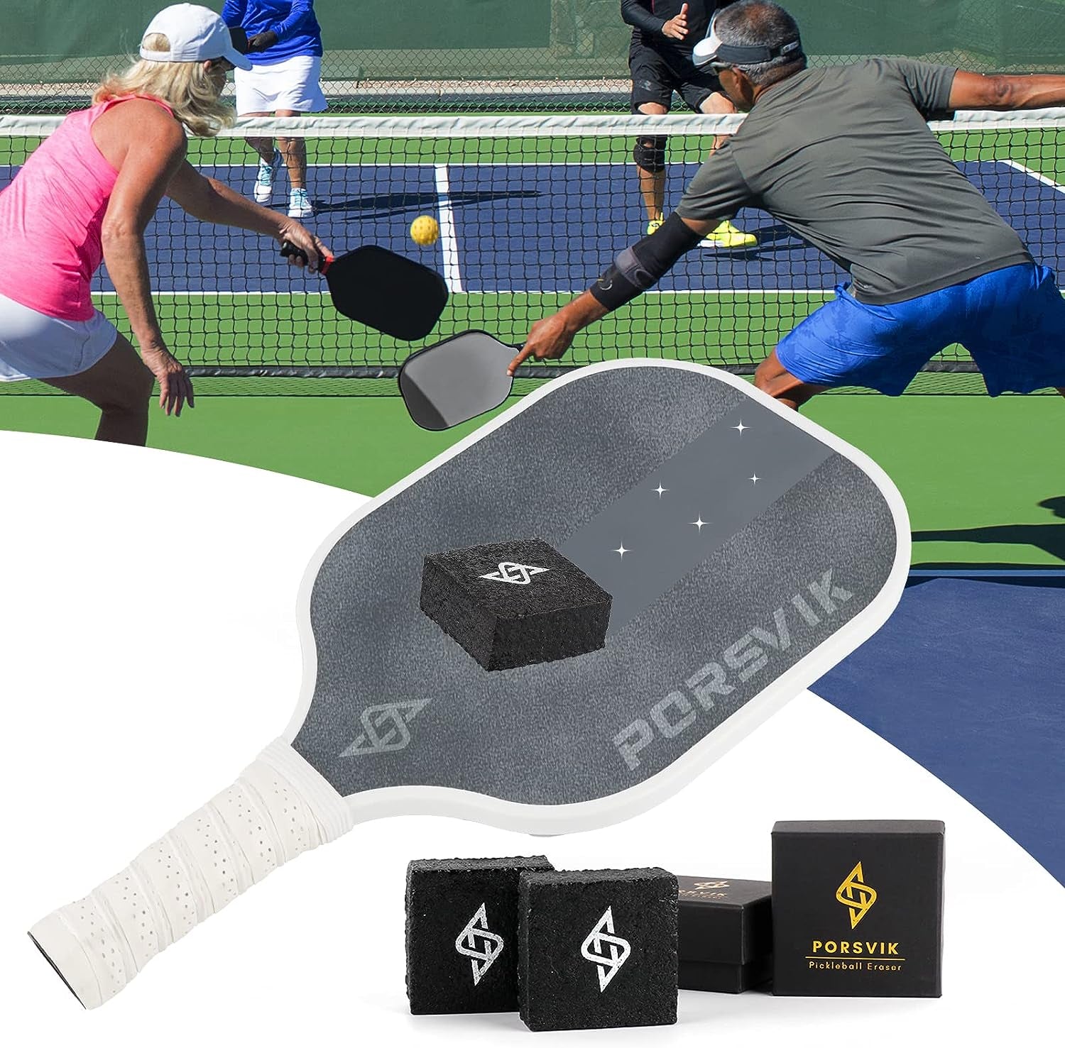 2-Pack Pickleball Paddle Cleaner and Eraser - setpickleball