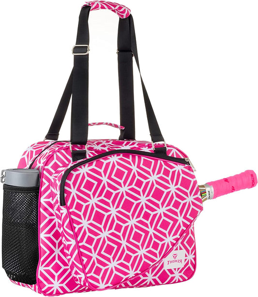 Pickleball Bag for Women with Paddle Holder, Mesh Side Pocket, Large Inner Storage, Carry Handle, and Adjustable Shoulder Strap, Sports Equipment for Amateurs and Pros