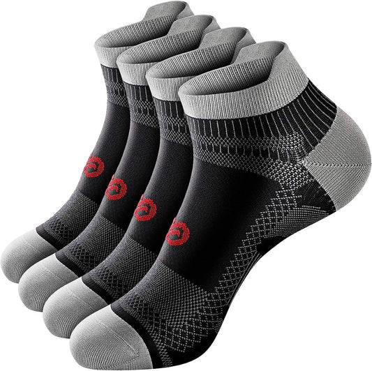 Ankle Compression Sock for Men and Women 2/4 Pairs, Low Cut Compression Running Sock with Ankle Support