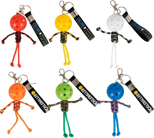 6Pcs Pickleball Handmade Keychains, Inspirational Gifts for Pickleball Lovers Women & Men, Cute Pickleball Ornament Accessories for Sports Bags