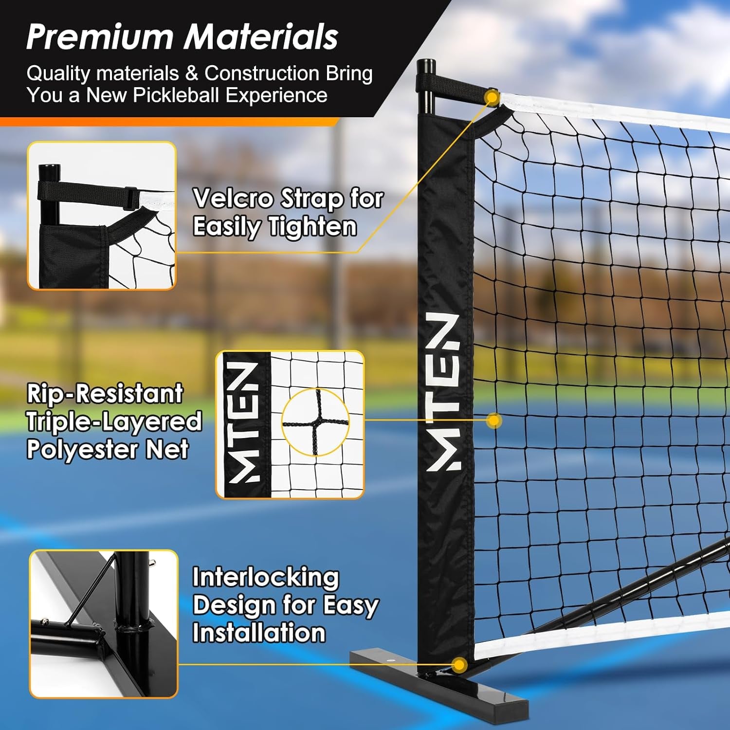 Pickleball Net, 22 FT USAPA Regulation Size Portable Pickleball Net