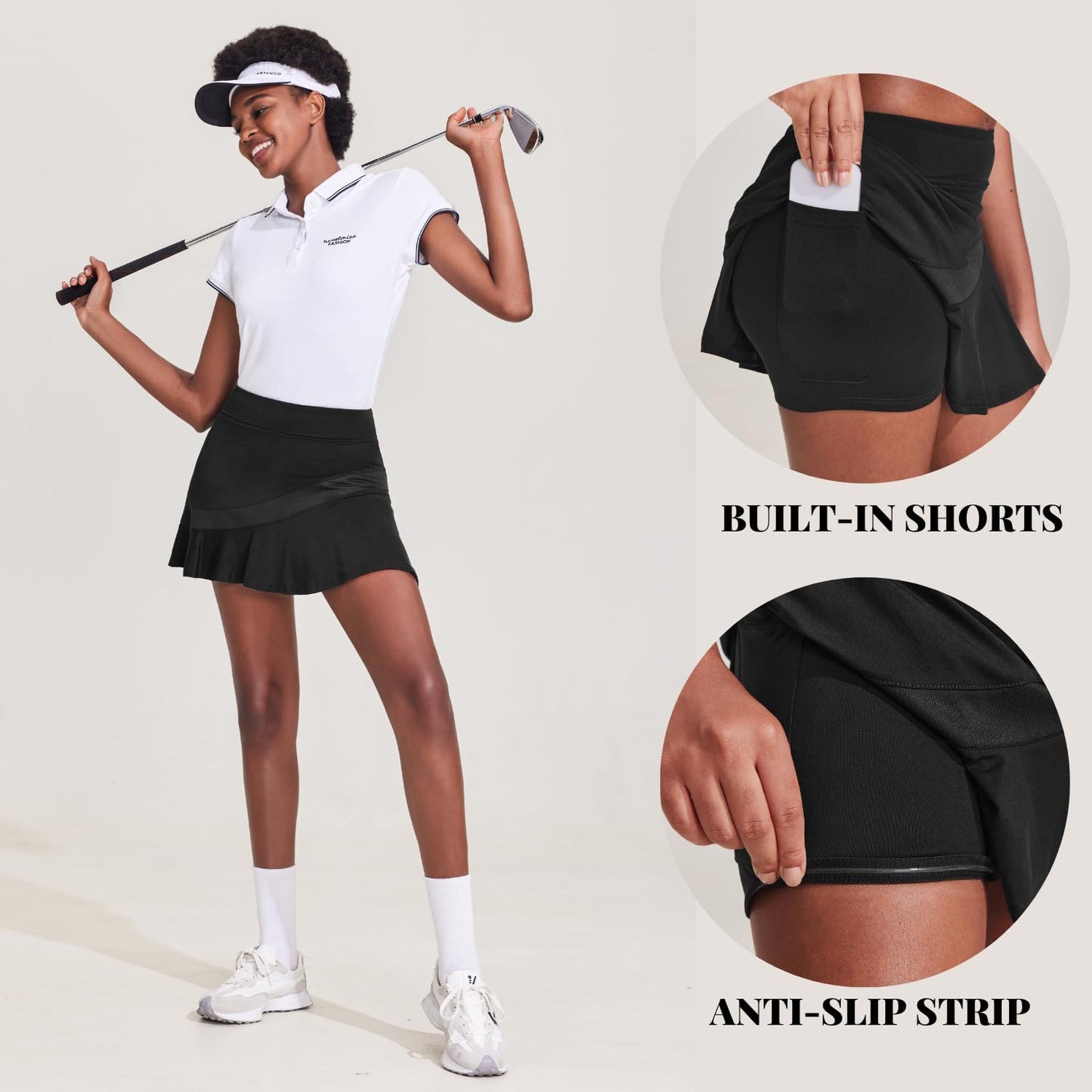 Tennis Skirts for Women Pleated Athletic Golf Skorts Skirt with Shorts Pockets 