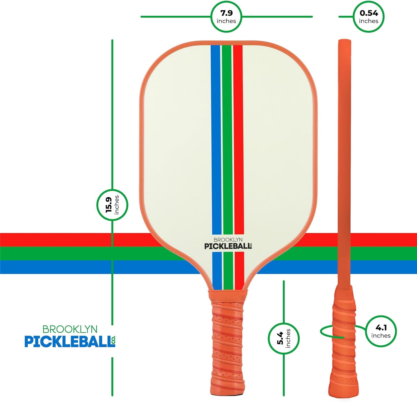 Brooklyn Pickleball Co | Cream Pickle Ball Paddle & Cover | Carbon Fiber | Honeycomb Core | Ribbed Non-Slip Cushion Grip