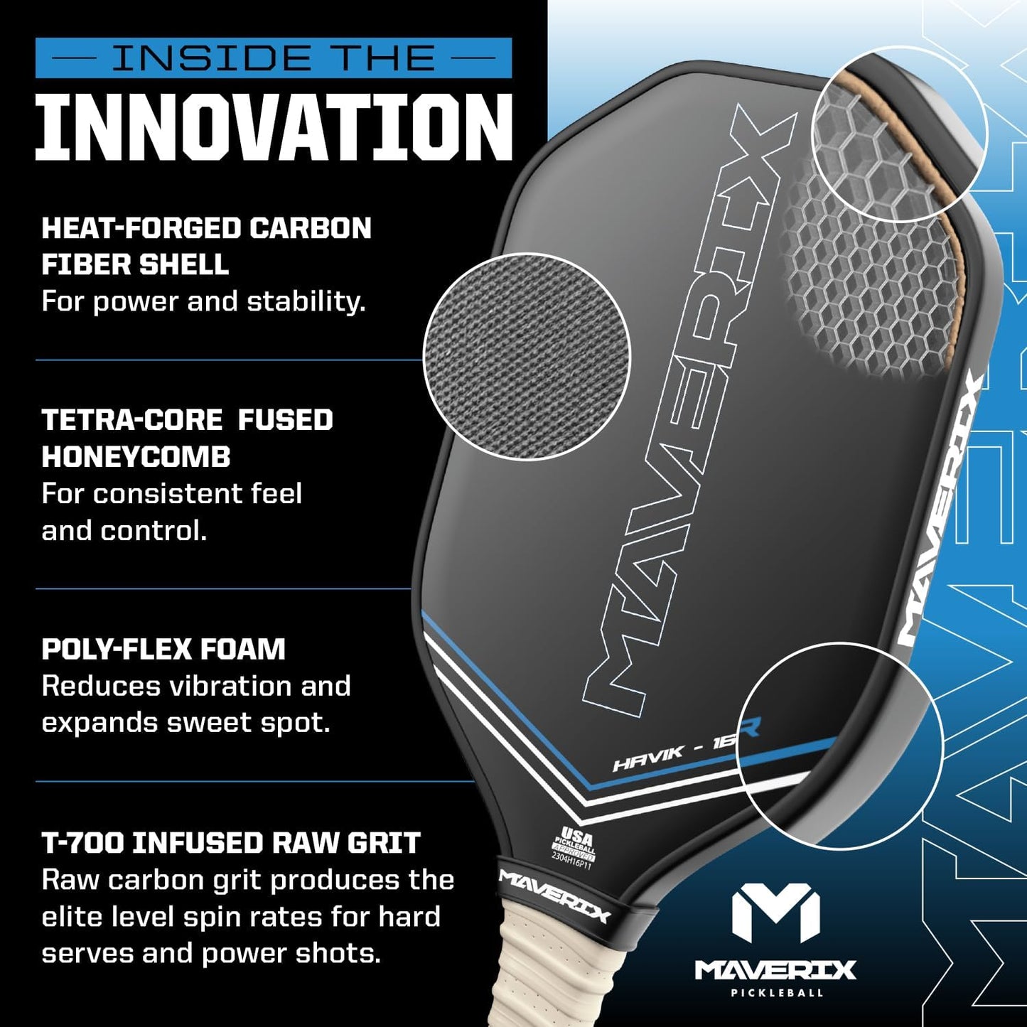 Professional Carbon Fiber Pickleball Paddle | Ultimate Power, Spin, and Control 