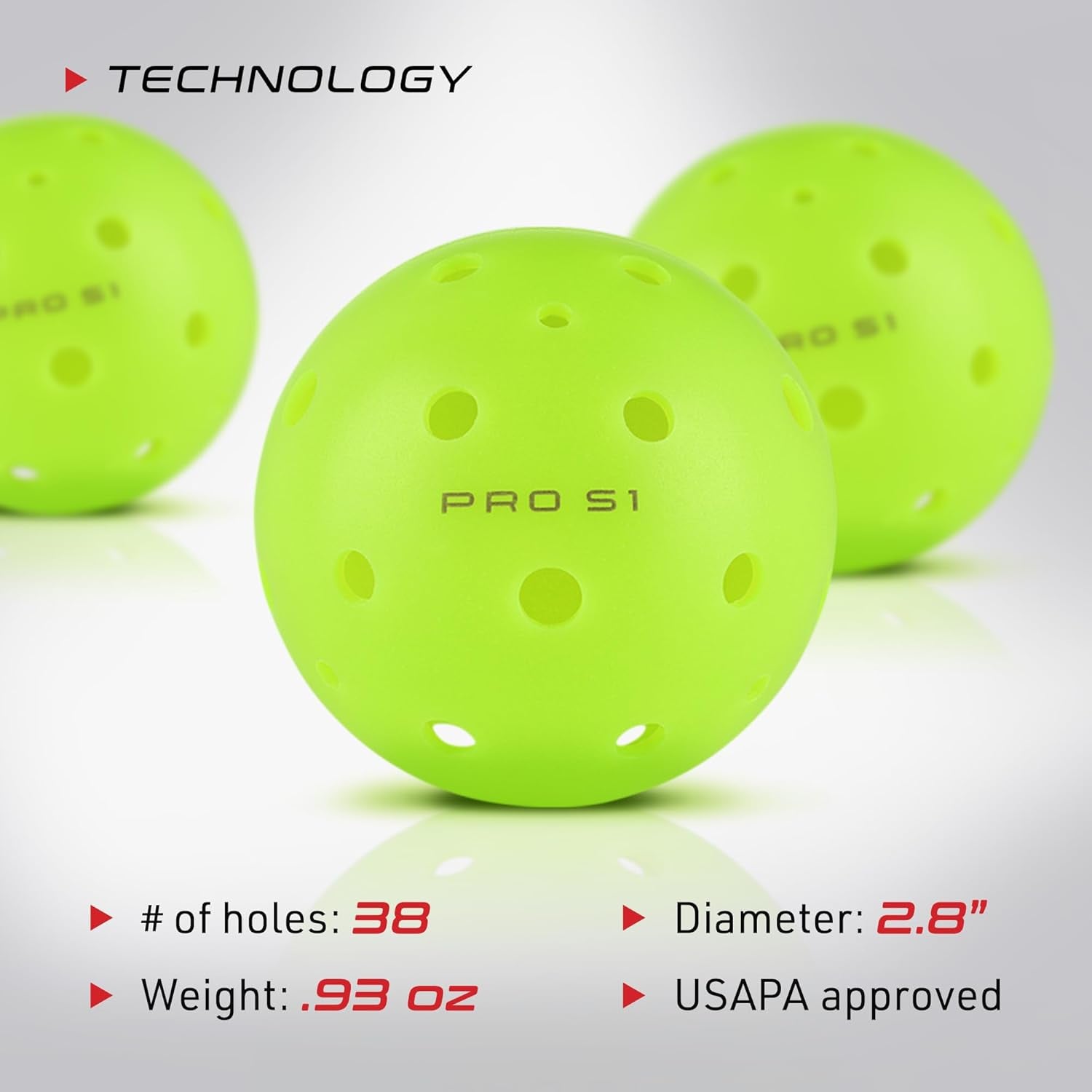 Most Durable Ball Selkirk Pro S1 | Crack-Resistant | 38 Hole Outdoor Pickleball Balls | USAPA Approved Pickle Ball for Tournament Play | Advanced Aerodynamics |
