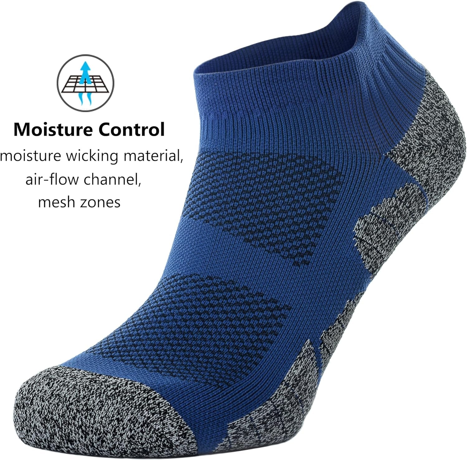 Unisex Cushioned Compression Athletic Ankle Socks Multipack