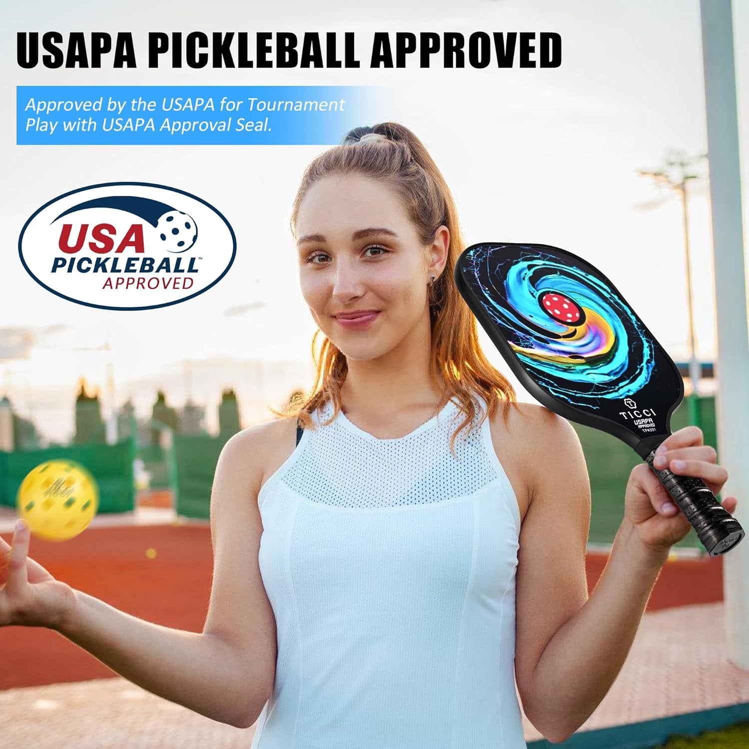 TICCI Pickleball Paddles, USAPA Approved Pickleball Paddles Set of 2