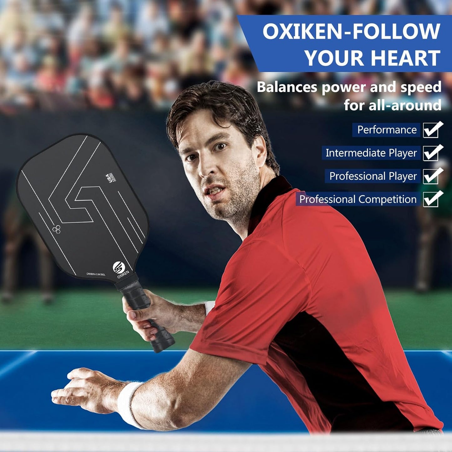 OXIKEN 10/13/16 Mm Pickleball Paddles 2024 USAPA Approved T700 Carbon Fiber Pickle Paddle (CFS)