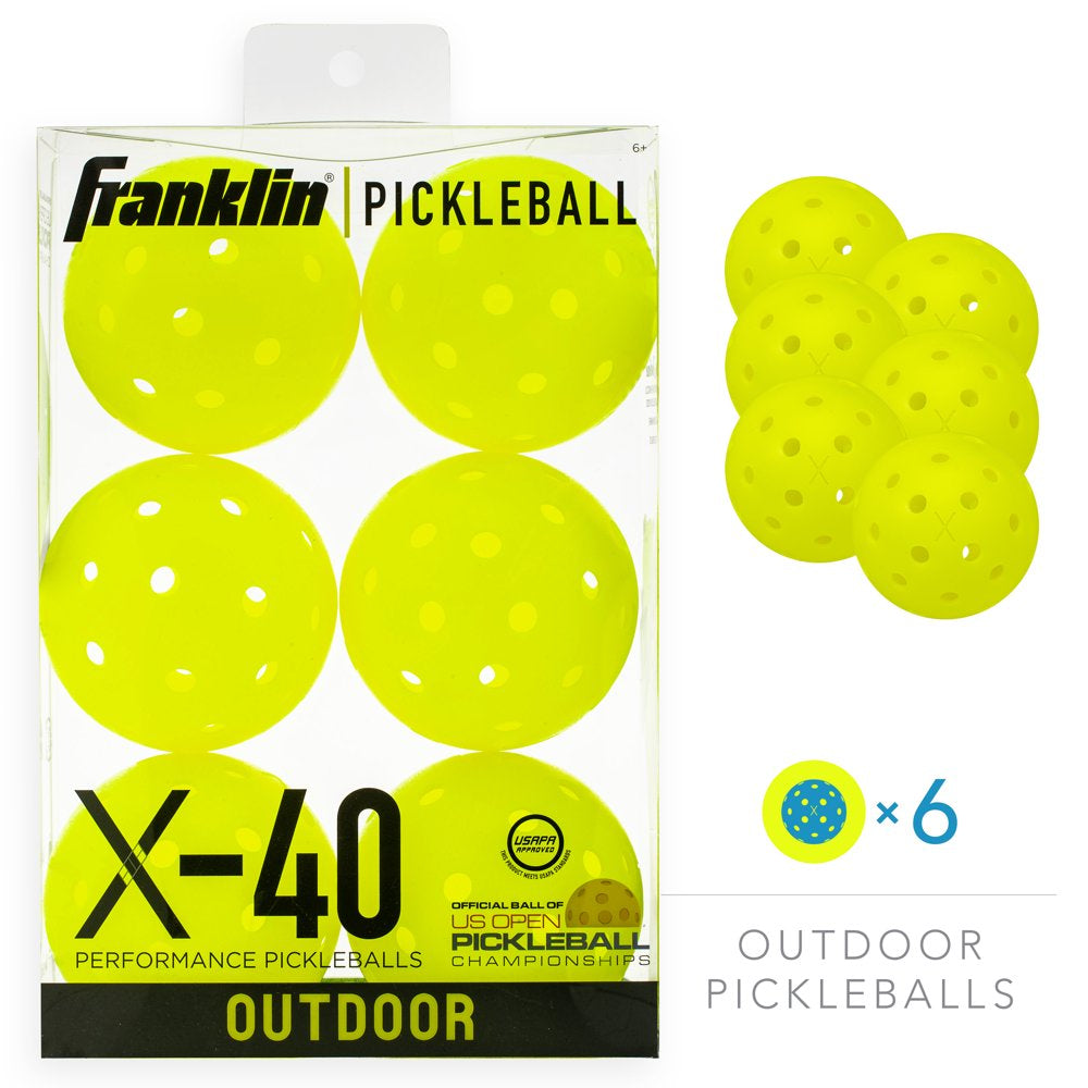 Professional title: " X40 Pickleballs - 6 Pack - Regulation Size - Optic Yellow