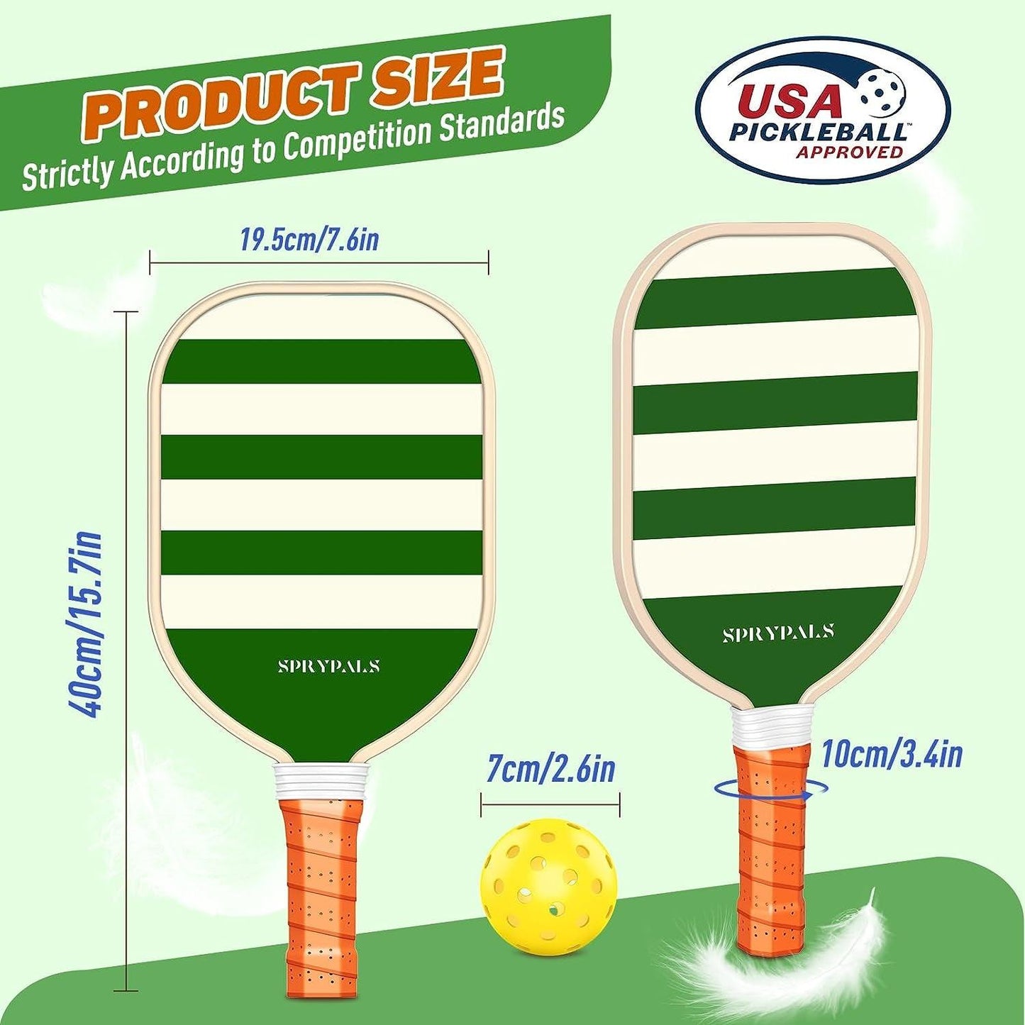 Pickleball Paddles,Usapa Approved Pickleball Paddles Set Premium Pickleball Paddle, 4 Pickleball Balls & 1 Carry Bag