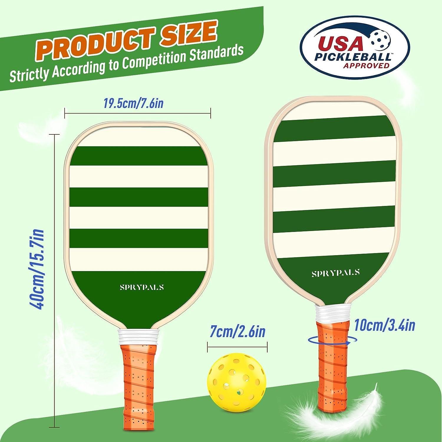 Pickleball Paddles,Usapa Approved Pickleball Paddles Set Premium Pickleball Paddle, 4 Pickleball Balls & 1 Carry Bag