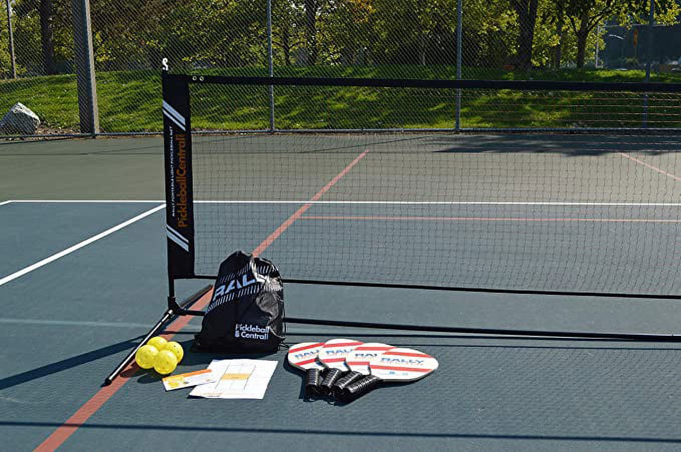 Rally Meister Complete Beginner Pickleball Set with Portable Pickleball Net