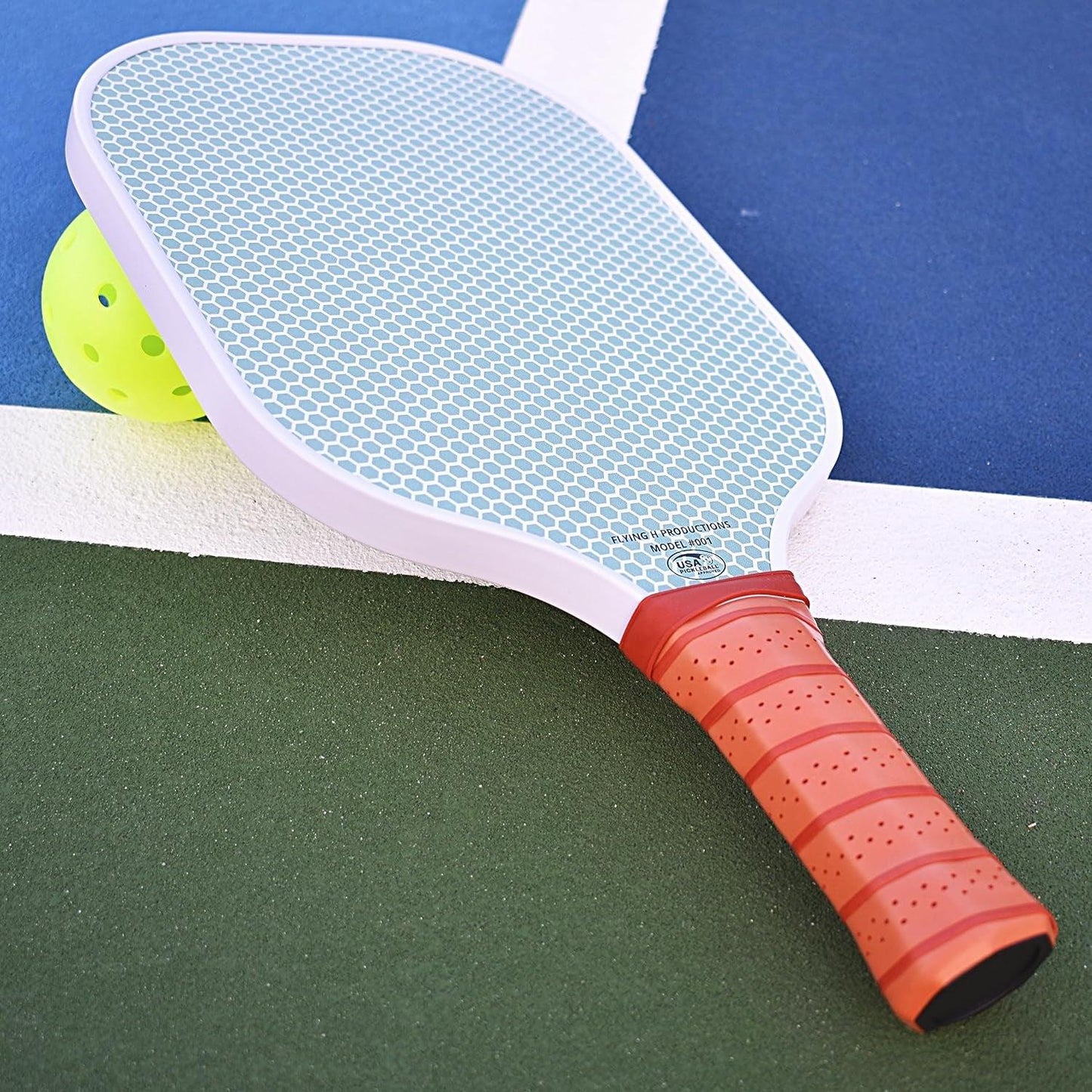 Flying H Pickleball Paddle | Carbon Fiber | Honeycomb Core | Timeless Design | USAPA Approved | Comfort Grip - setpickleball