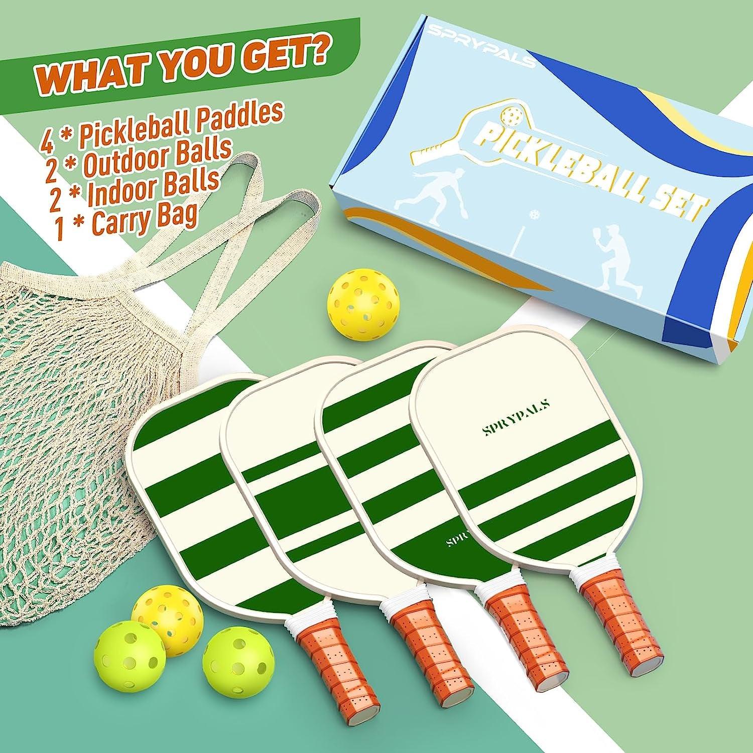 Pickleball Paddles,Usapa Approved Pickleball Paddles Set Premium Pickleball Paddle, 4 Pickleball Balls & 1 Carry Bag