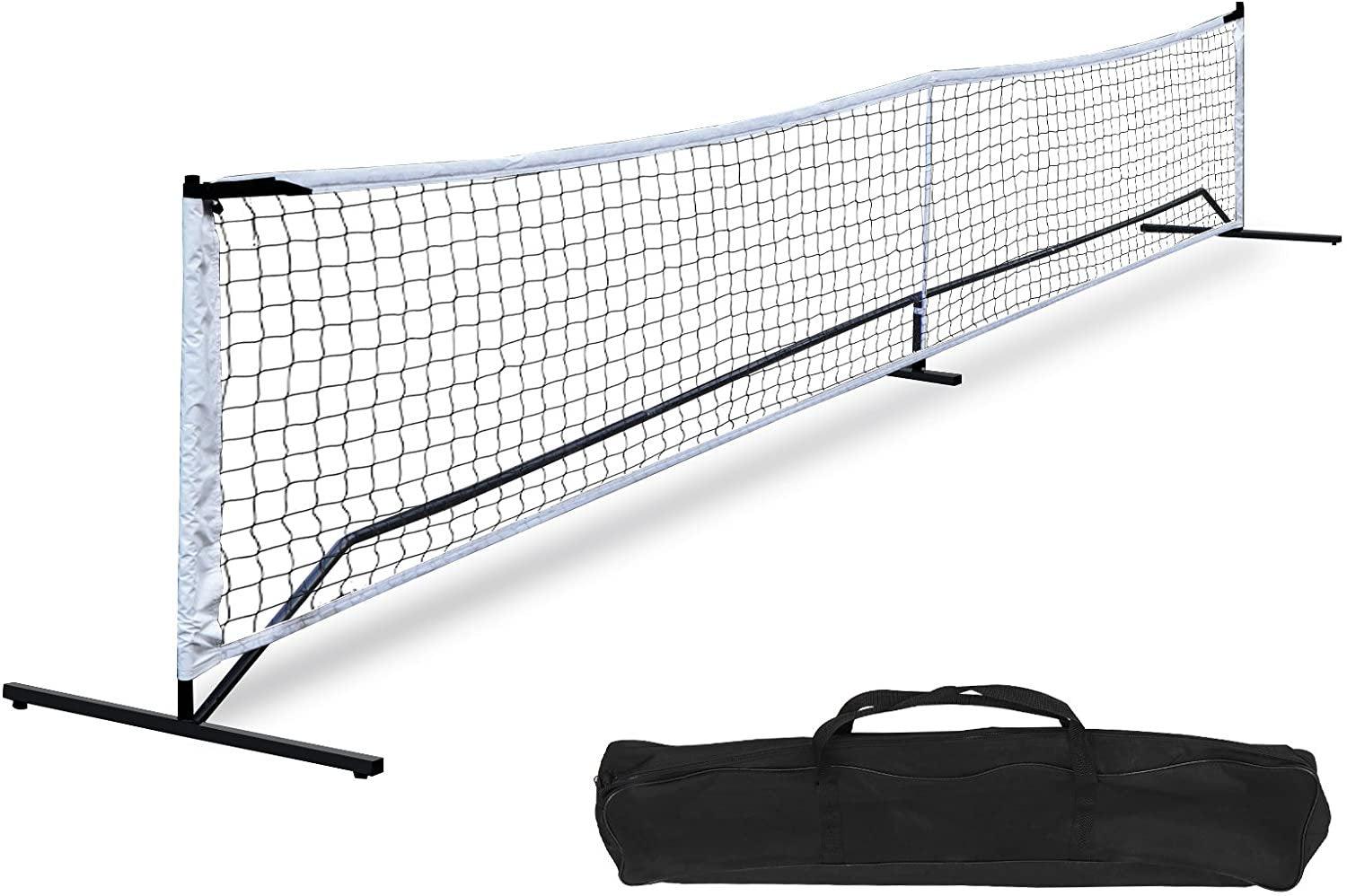 22FT Portable Pickle Ball Net Soccer Tennis Net Game Set System with Metal Frame Stand and Carrying Bag - setpickleball