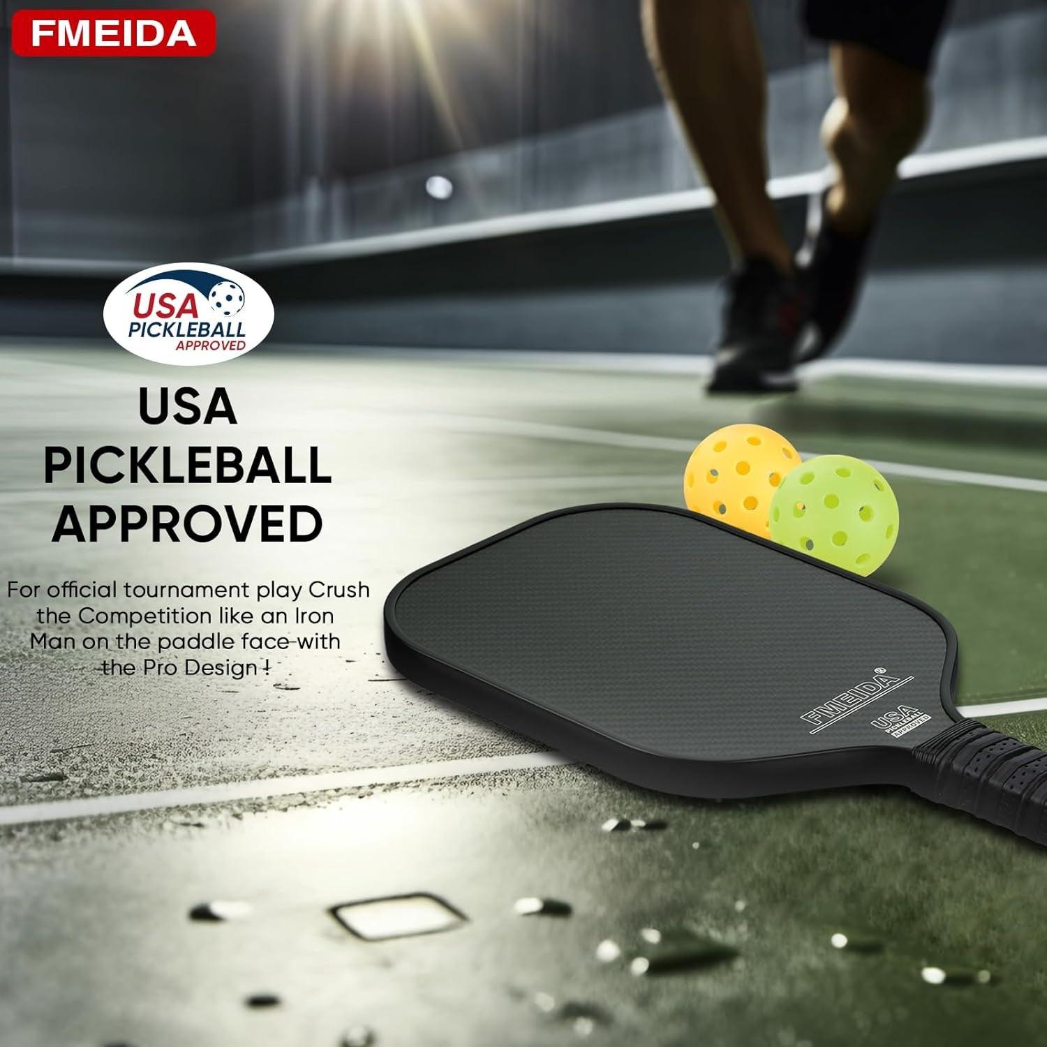 Pickleball Paddle, USAPA Approved Pickleball Paddle, 3K Raw Carbon Fiber Surface 