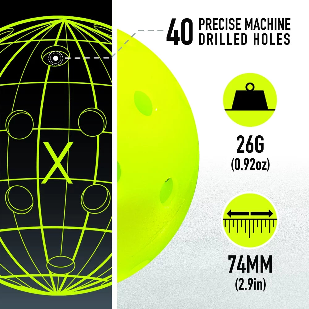 Outdoor Pickleballs - (12) X-40 Balls - USA Pickleball Approved