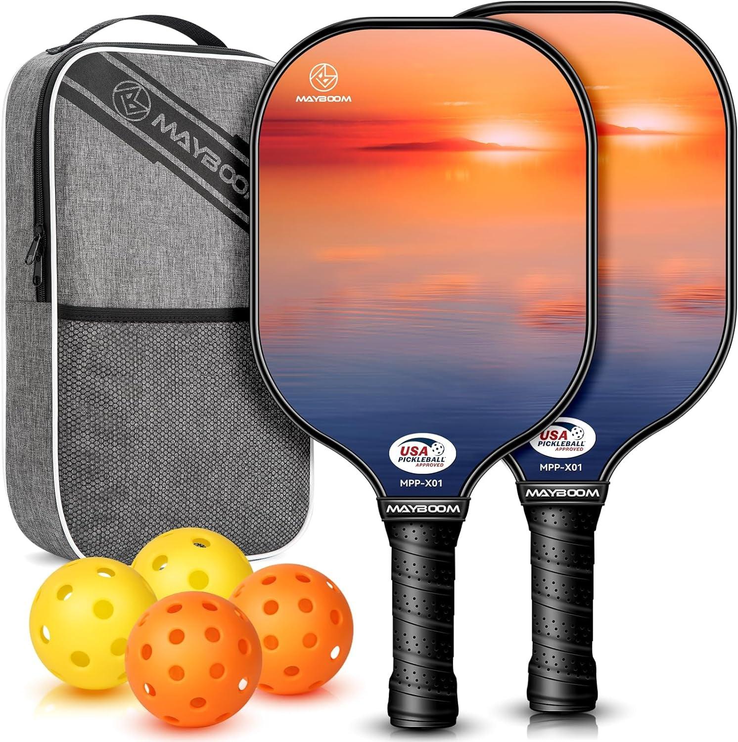 Pickleball Paddles Set of 2 or 4, USAPA Approved Pickleball Paddles Set with 4 Pickleball