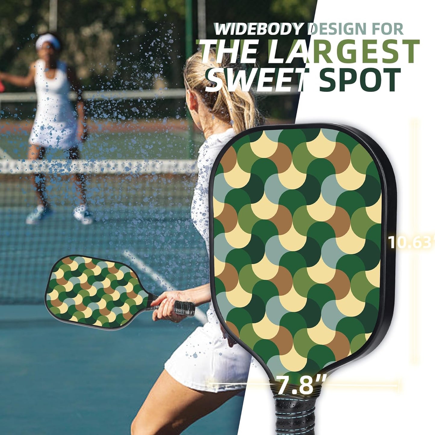 Pickleball Paddles Set | 2 Pickleball Racquets W Pickleball Bag | Graphite Carbon Fiber and Lightweight Paddle 