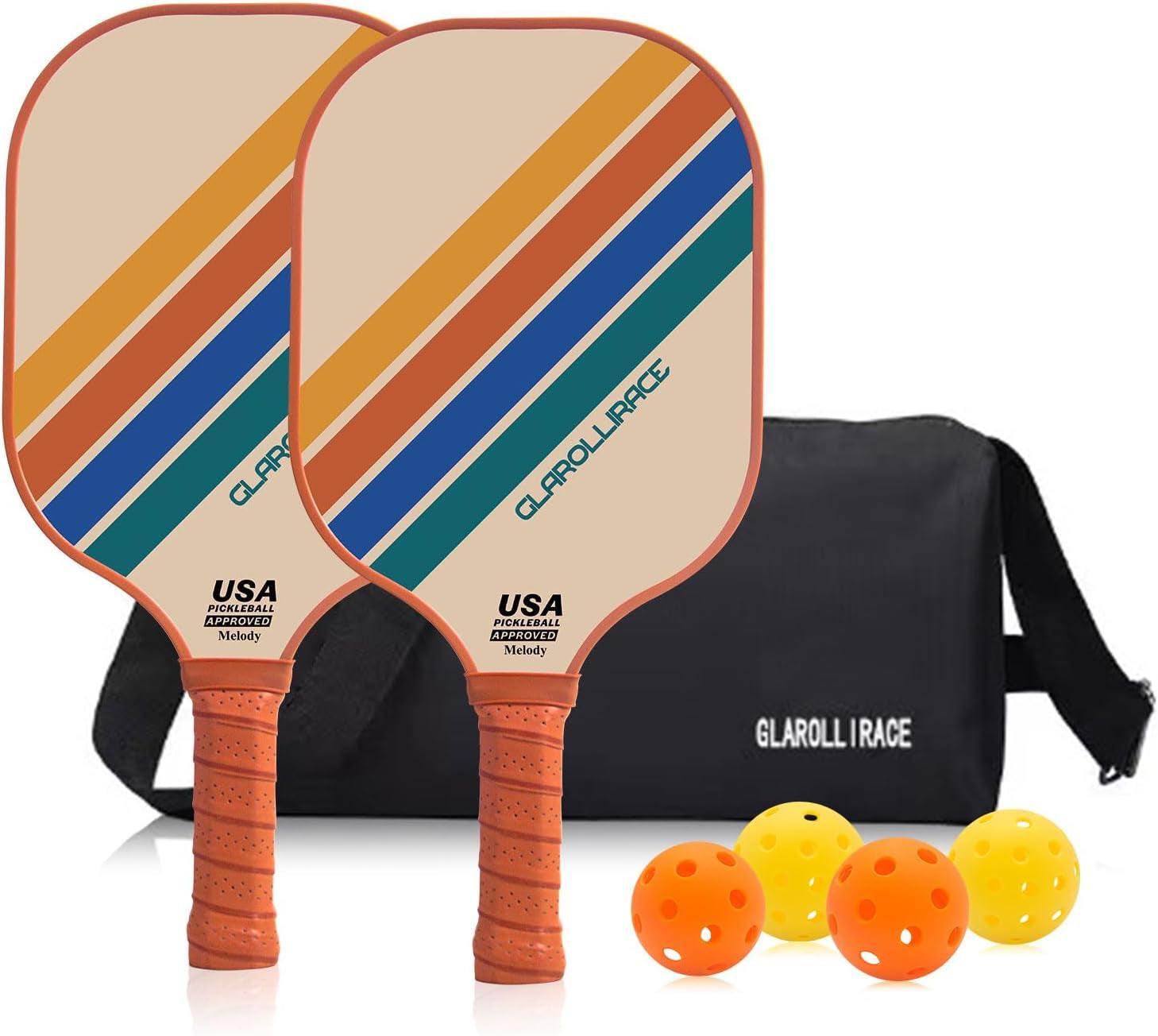 Pickleball Paddles Set of 2 Fiberglass Pickle Ball Paddles