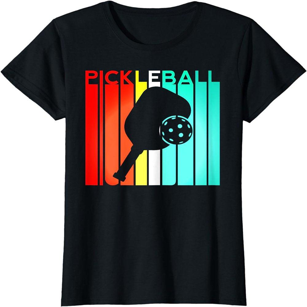 Pickleball Dinking Retro Vintage Sport Racquet Paddle Ball T-Shirt