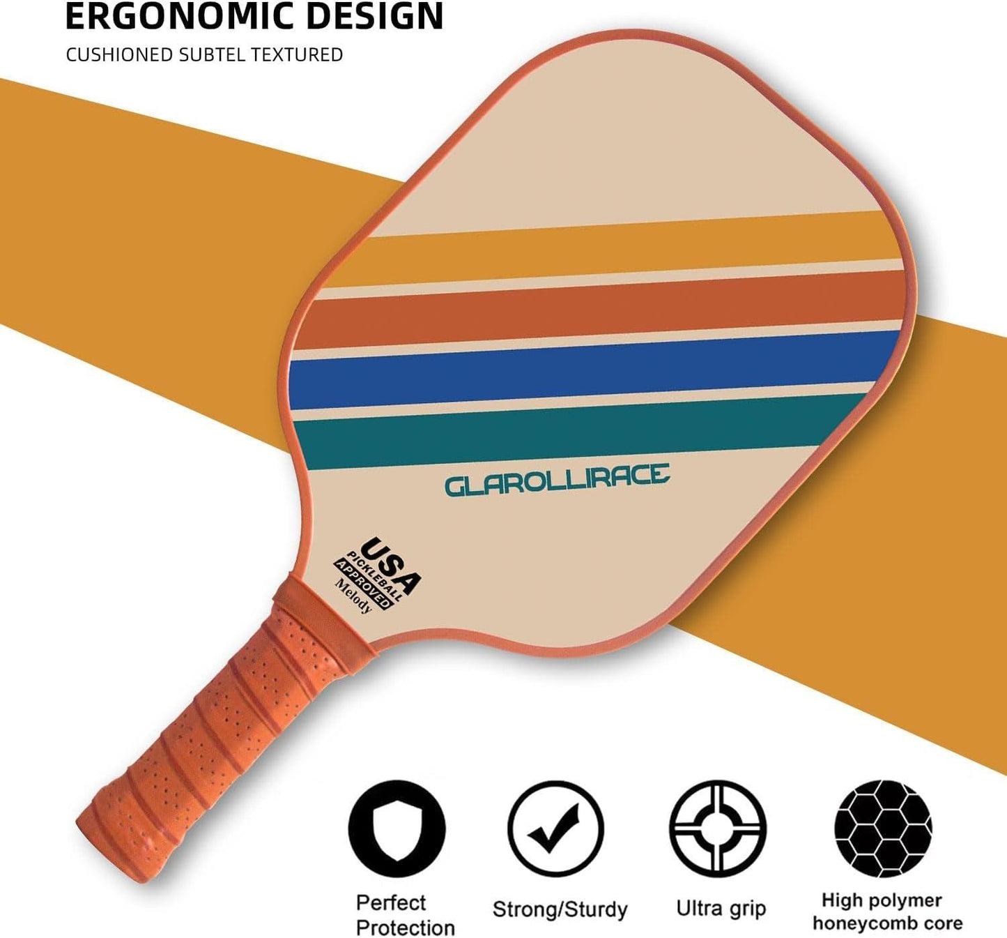 Pickleball Paddles Set of 2 Fiberglass Pickle Ball Paddles