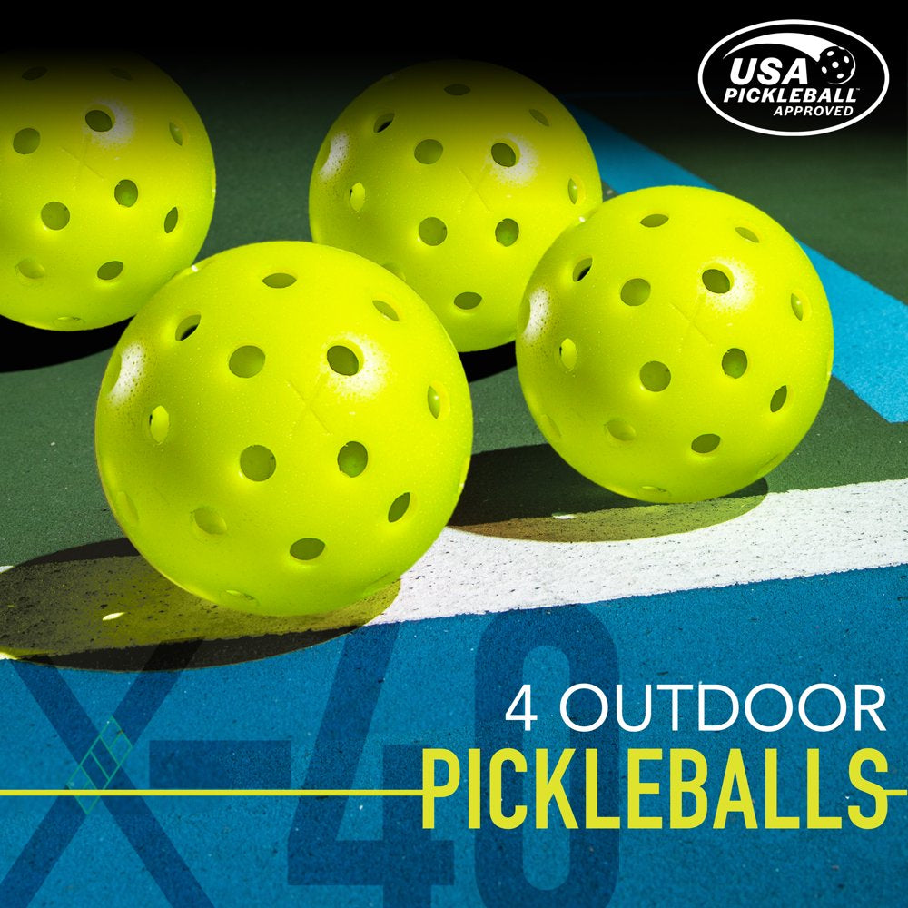 Pickleball Paddle - Wooden Pickleball Paddle 4 Player Paddle and Ball Set- USA Pickleball (USAPA) Approved