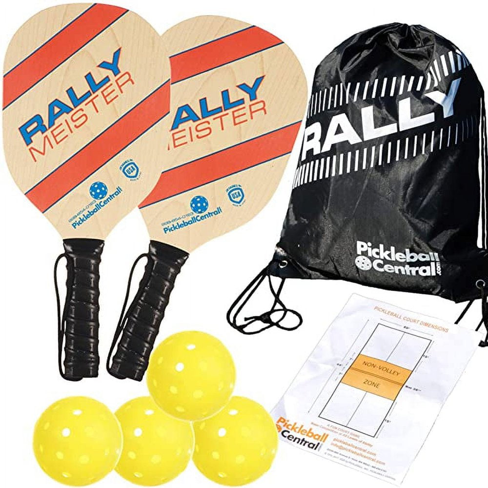 Rally Meister Complete Beginner Pickleball Set with Portable Pickleball Net