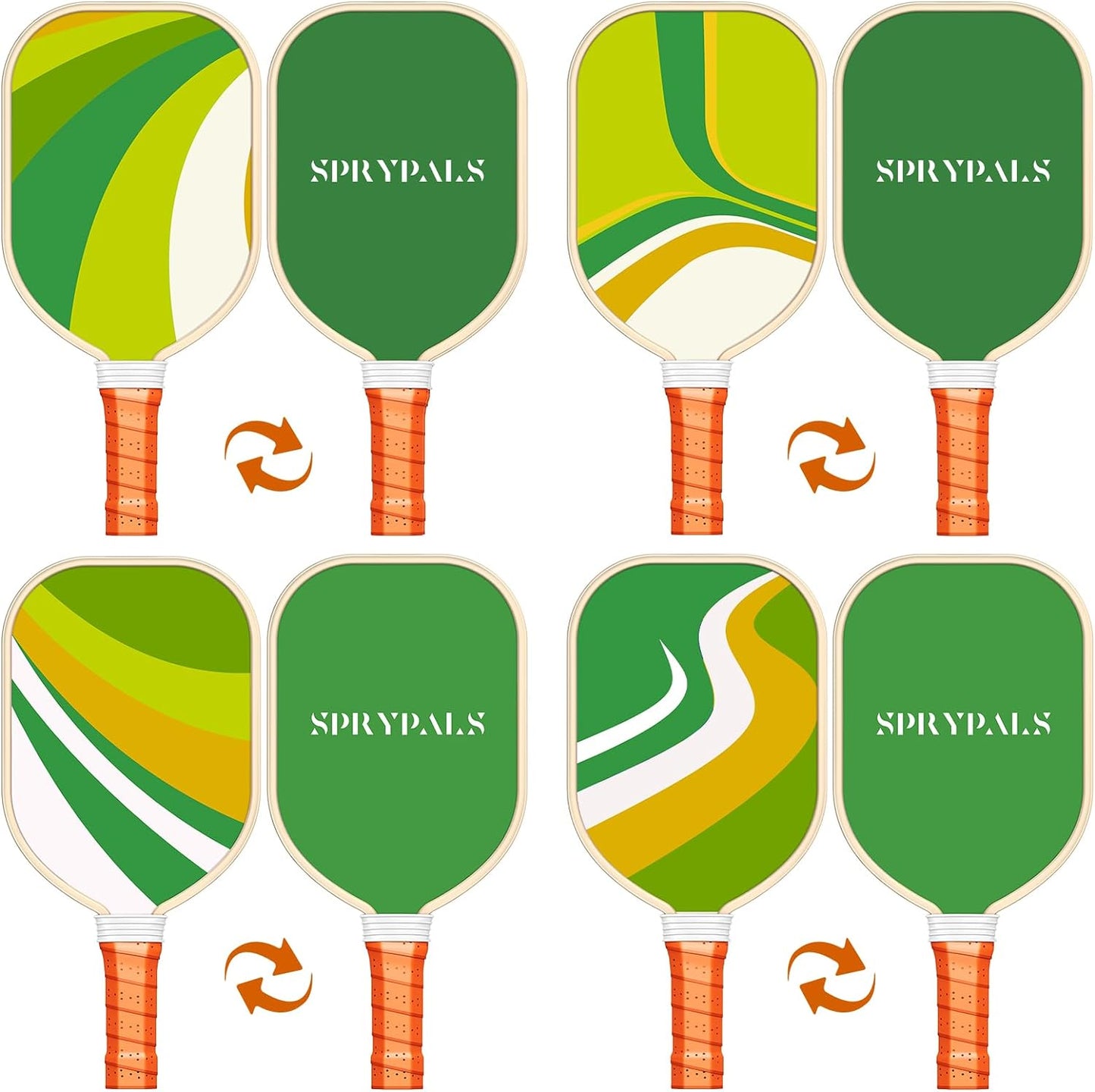 Pickleball Paddles Set of 4, Premium Wood with 4 Indoor & Outdoor Pickleball Balls and 1 Carry Bag